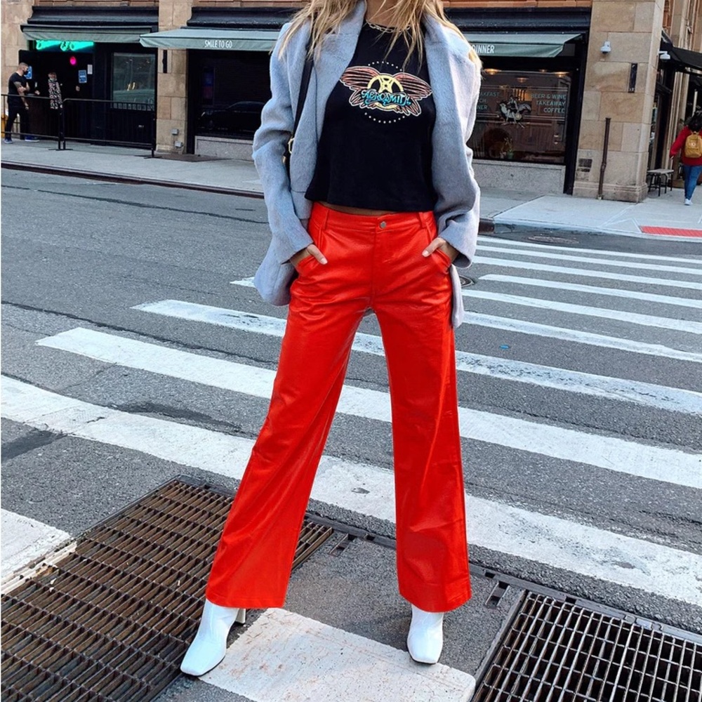 Red Leather Pants from Princess Polly